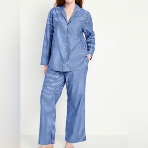 Old Navy Poplin Blue Stripe Pajama Pant